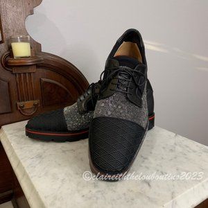 Louboutin Mika Sky Neo Art Lug-Sole Oxford Loafers size 40.5